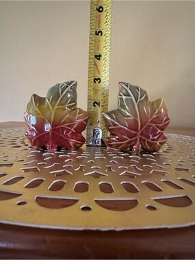 Autumn Leaf Ceramic Salt and Pepper Shakers - Multi colored perfect for Fall